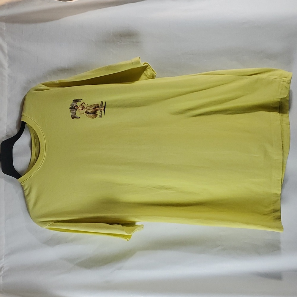 Tommy Bahama yellow print island tours T-Shirt in a size Medium